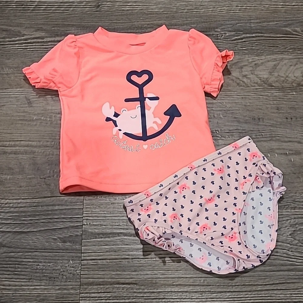 Carter CUTEST CATCH Crab & Anchor Tankini with Matching Bottoms Size 12 Months